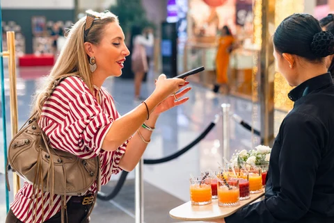 Boutique event guest conversation